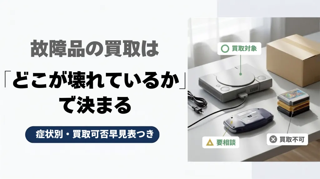 故障品は売れる?ゲーム機の症状別・買取可否早見表