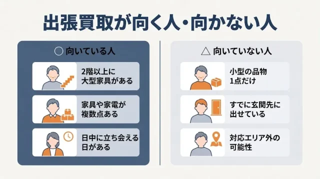 出張買取が向いている人・向いていない人