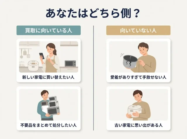 買取に出すのが向いている人/向いていない人
