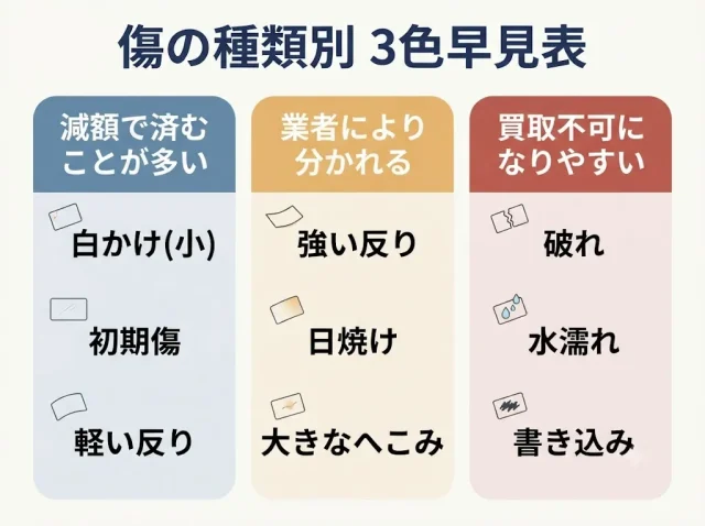 状態別の査定条件早見表｜どの傷がどう扱われるのか