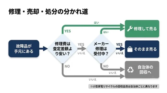 修理して売る/そのまま売る/処分する|どれを選ぶかの判断基準