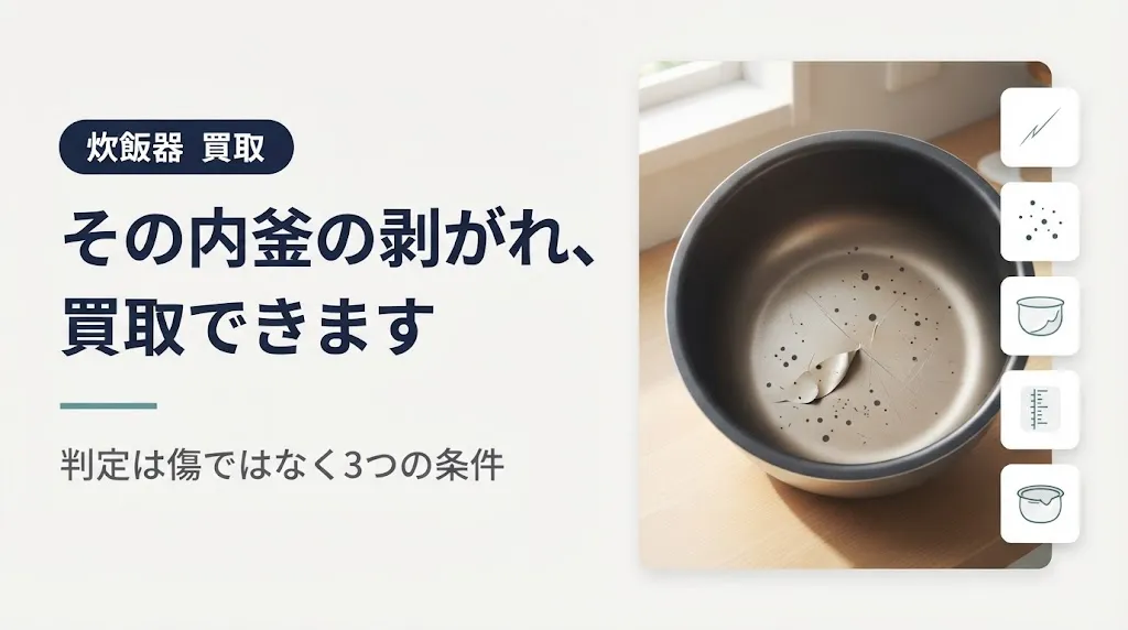 炊飯器買取は内釜の傷で決まる|5パターン別の判定基準