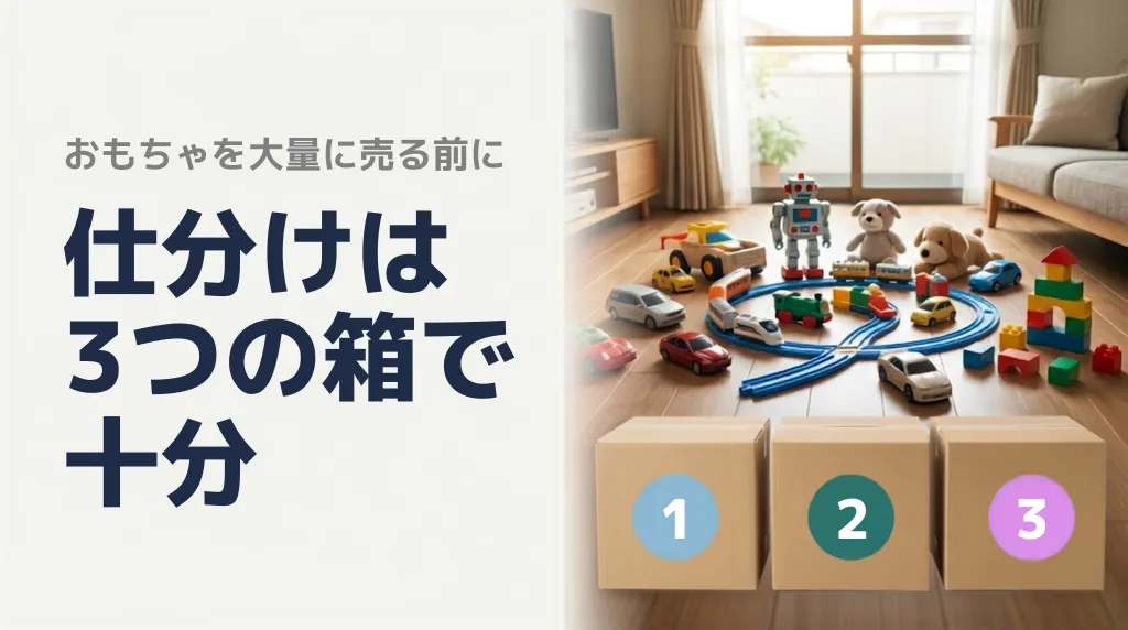 おもちゃを大量に売る前に|仕分けは3つの箱で十分