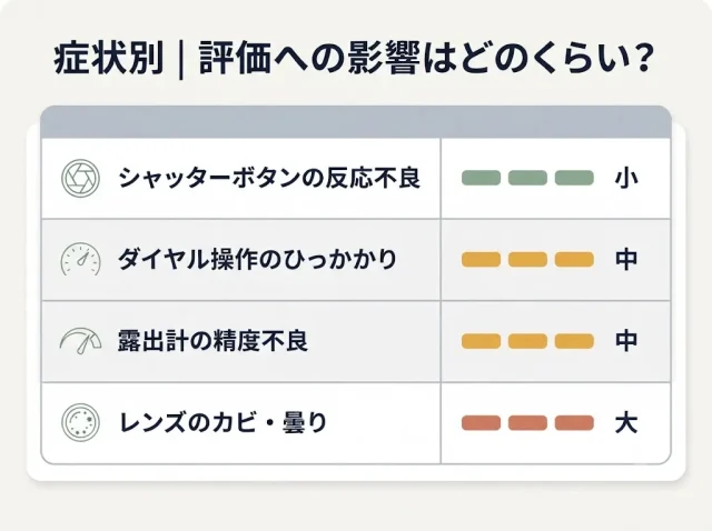 症状別｜売却可否と評価への影響 早見表