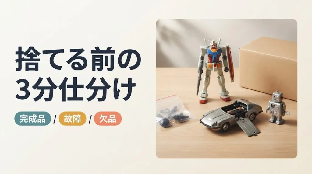 おもちゃ買取は完成品・故障・欠品でも可能?捨てる前の3分仕分け