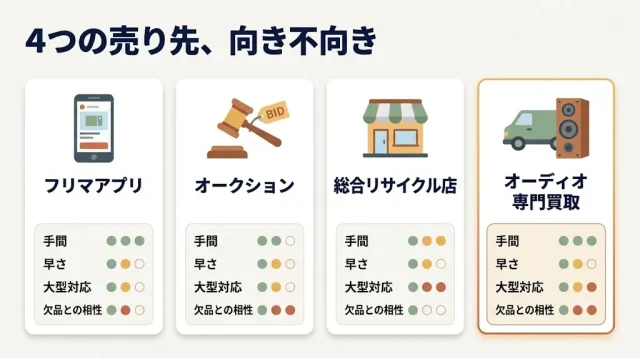 欠品品はどこで売る?フリマ・オークション・総合店・専門買取の比較