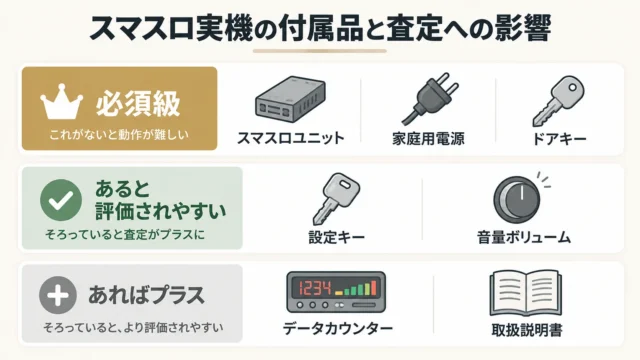スマスロ実機の付属品｜動作に必要なもの・査定に影響するもの