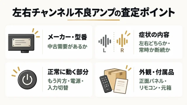 左右チャンネル不良のアンプで査定に見られるポイント