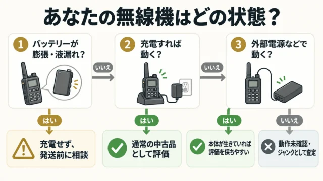 状態別に見るハンディ無線機の査定の考え方