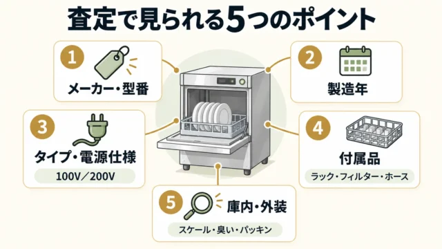 業務用食器洗浄機の査定で見られるポイント