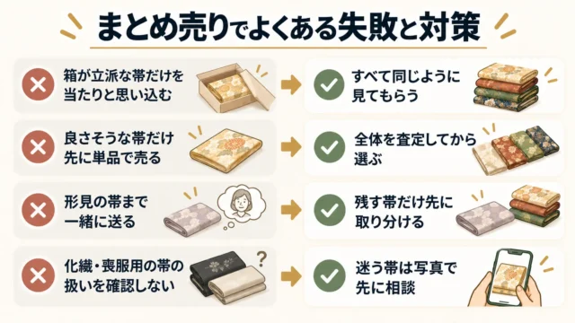 帯をまとめて売るときによくある失敗と対策