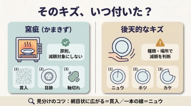 そのヒビ、本当に「傷」ですか？──窯疵と後天的なキズの違い