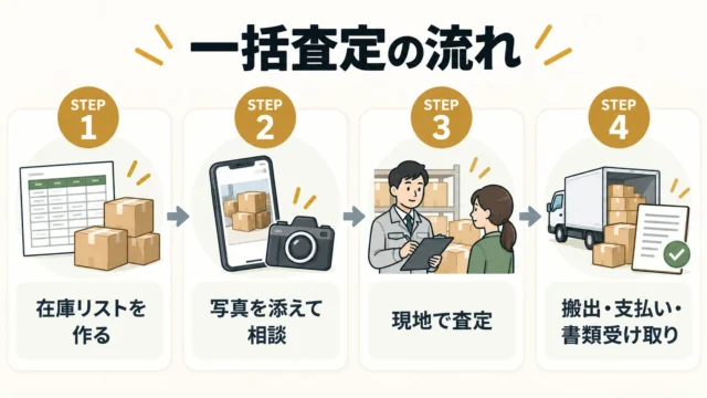 法人在庫を一括査定に出すまでの流れ
