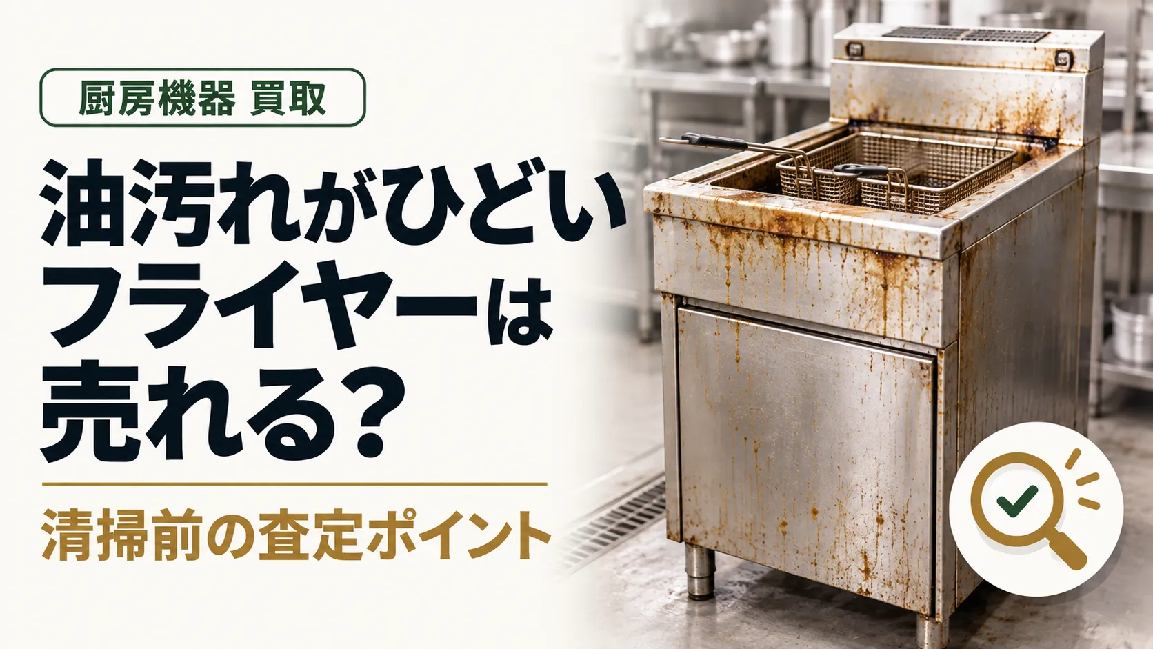 油汚れがひどい業務用フライヤーは売れる?清掃前の査定ポイント