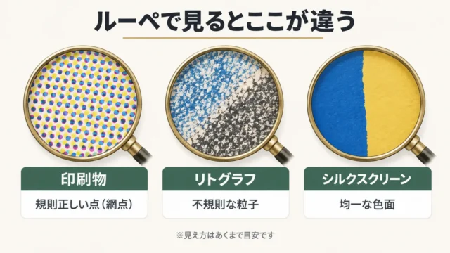 ルーペで見える「網点」はひとつの手がかり