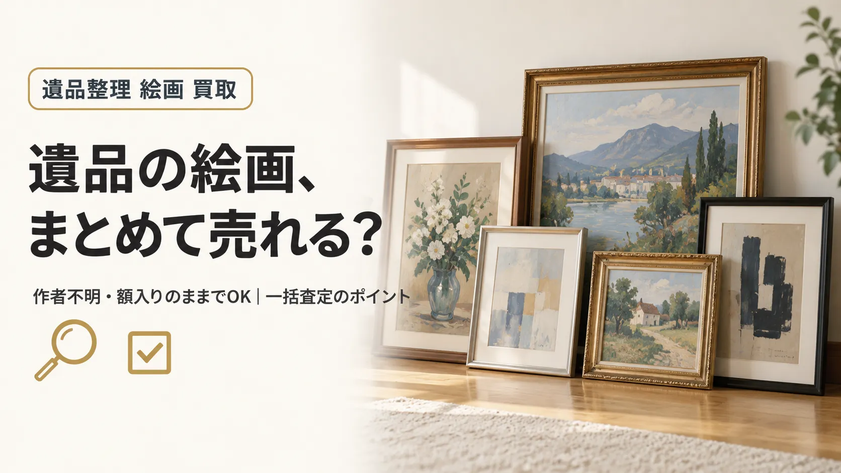 遺品の絵画をまとめて売る方法｜作者不明・額入り作品の一括査定
