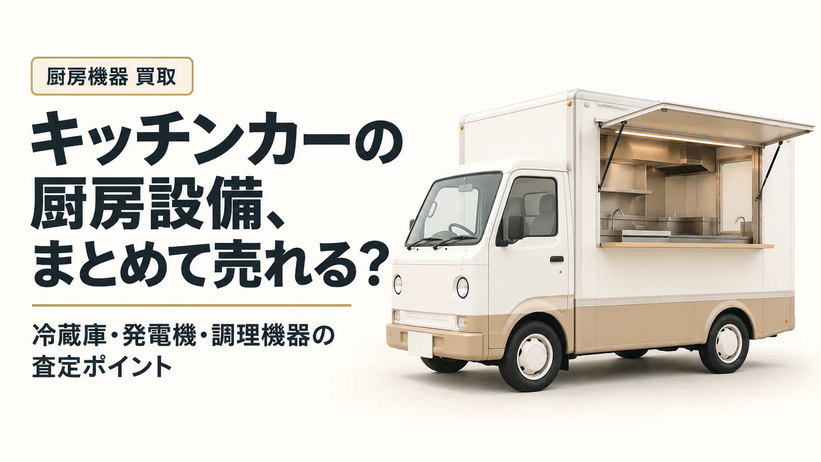 キッチンカーの厨房設備を一括買取|冷蔵庫・発電機・調理機器の査定