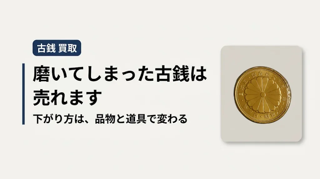 古銭を磨いてしまったら|売れる?下がり方と次の一手