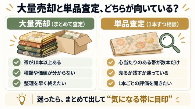 大量売却と単品査定の違い