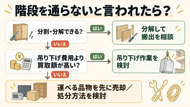 階段搬出が難しいと言われたときの選択肢
