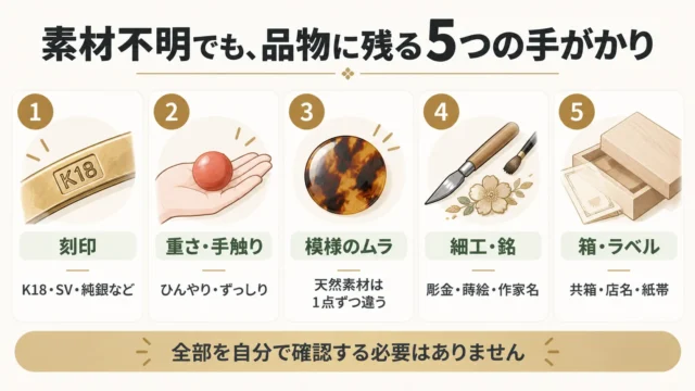 素材が分からなくても査定できる理由