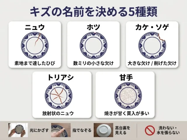 キズの種類チェックリスト