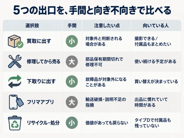 売る・直す・下取り・処分、あなたはどれを選ぶべきか