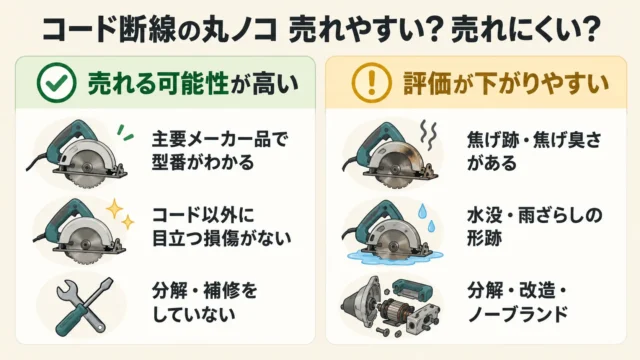 売れにくい・買取不可になりやすいケース