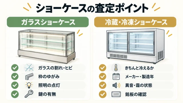 ショーケースは「種類」と「動作状態」で評価が大きく変わる