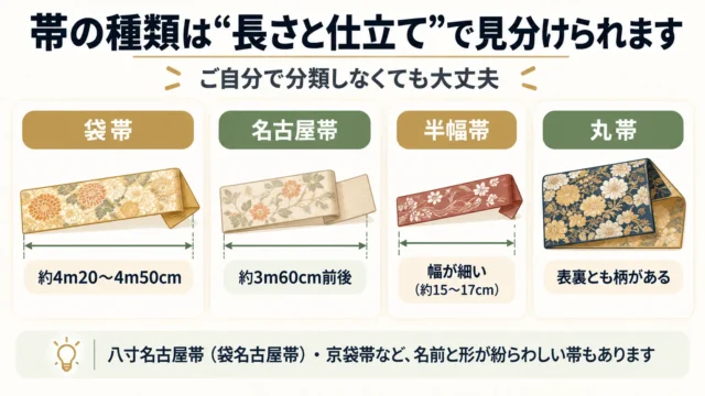 帯だけでもまとめて売れる|袋帯・名古屋帯の仕分けは不要