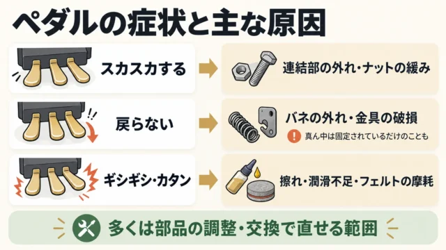 踏むとギシギシ・キーキー、離すとカタンと鳴る