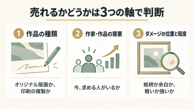 日焼け・退色したリトグラフは売れる?まず押さえたい3つの判断軸
