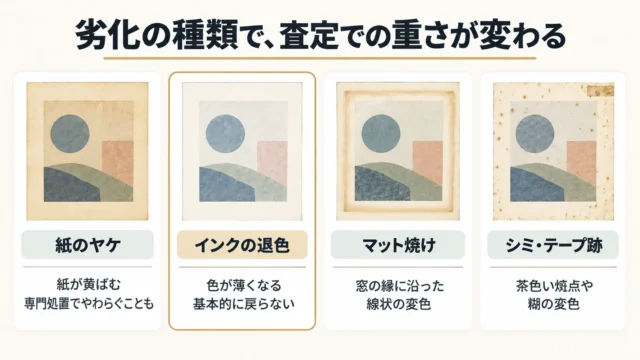 「日焼け」と「退色」は別の劣化――種類ごとの査定での見られ方