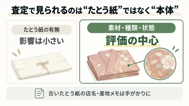 たとう紙なしでも遺品の着物は売れる。見られるのは本体の状態