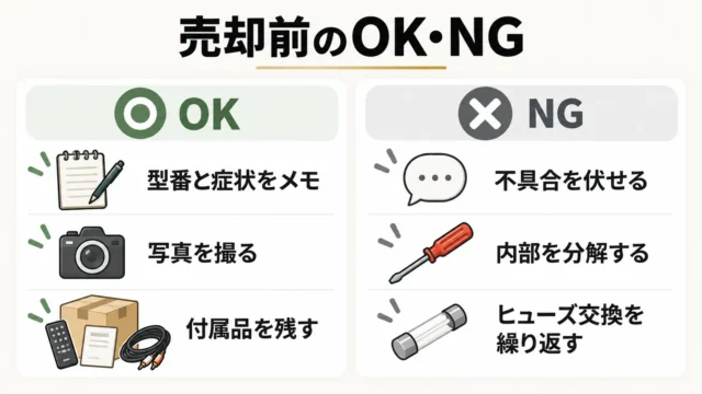 売却前に確認しておきたいこと・避けたいこと
