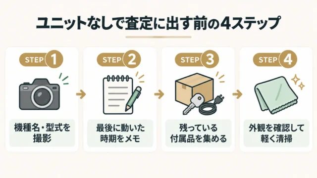 ユニットなしで査定に出す前に確認すること