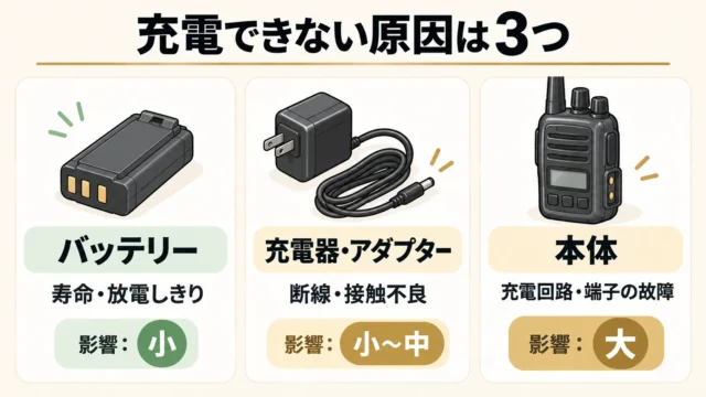 「充電できない」の原因は3つに分けて考える