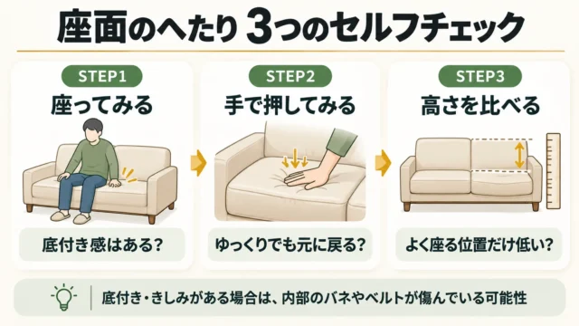 まず確認したい「へたり」の種類と程度