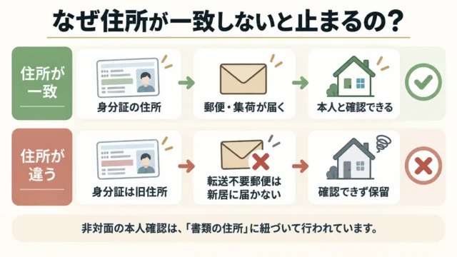 「身分証のコピーを送るだけ」では確認が完了しない