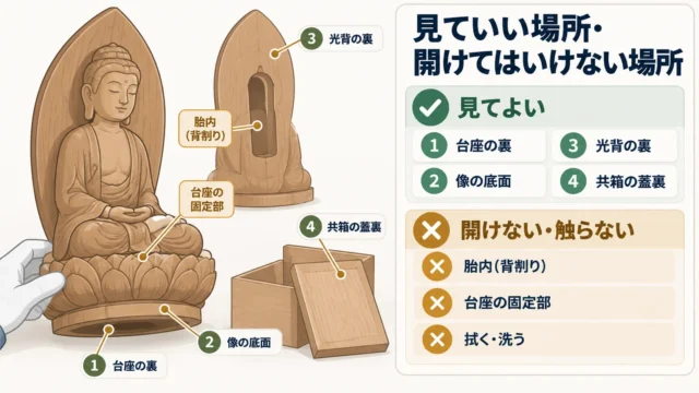 銘はどこにある?自分で確認していい範囲と、触ってはいけない箇所