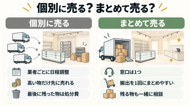 閉店時は個別売却より「一括売却」が向いている理由