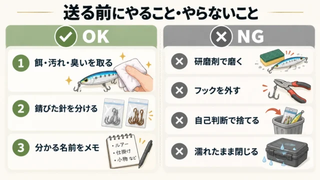ルアー・仕掛け混在のまま送る前にやっておきたい3つのこと
