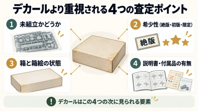 デカールより査定を左右する4つのポイント