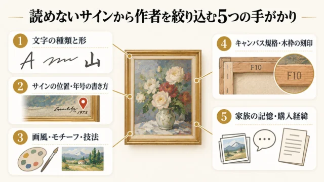 読めないサインから作者を絞り込む5つの手がかり