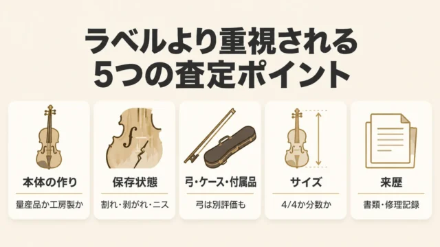 作者不明のバイオリンで査定額が大きく変わる5つのポイント
