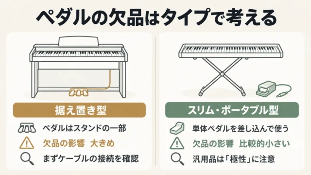 ペダルがない電子ピアノは「どのタイプか」で考える