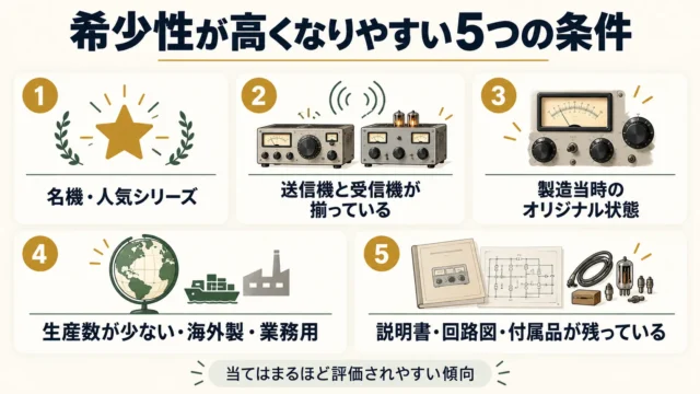 希少性が高くなりやすい5つの条件