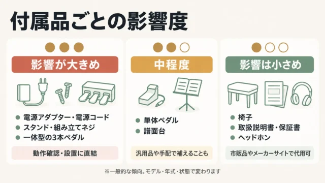 付属品ごとに見る査定への影響度