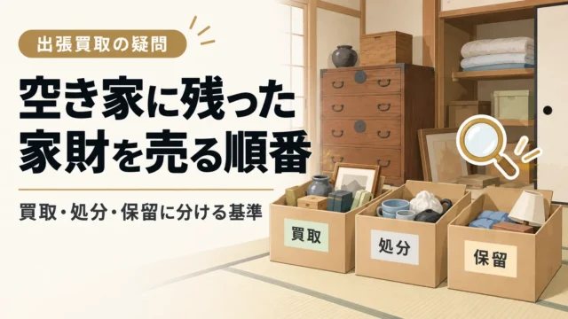 空き家に残った家財を売る順番｜買取・処分・保留に分ける基準