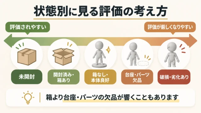 箱なし・開封済みの状態別に見る査定の考え方